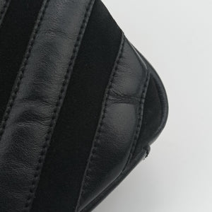 Pre-owned Yves Saint Laurent COLLEGE Black Leather x Suede 428056 shoulderbag | stylenewstar