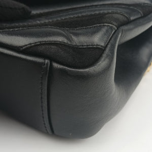 Pre-owned Yves Saint Laurent COLLEGE Black Leather x Suede 428056 shoulderbag | stylenewstar