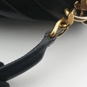 Pre-owned Yves Saint Laurent COLLEGE Black Leather x Suede 428056 shoulderbag | stylenewstar