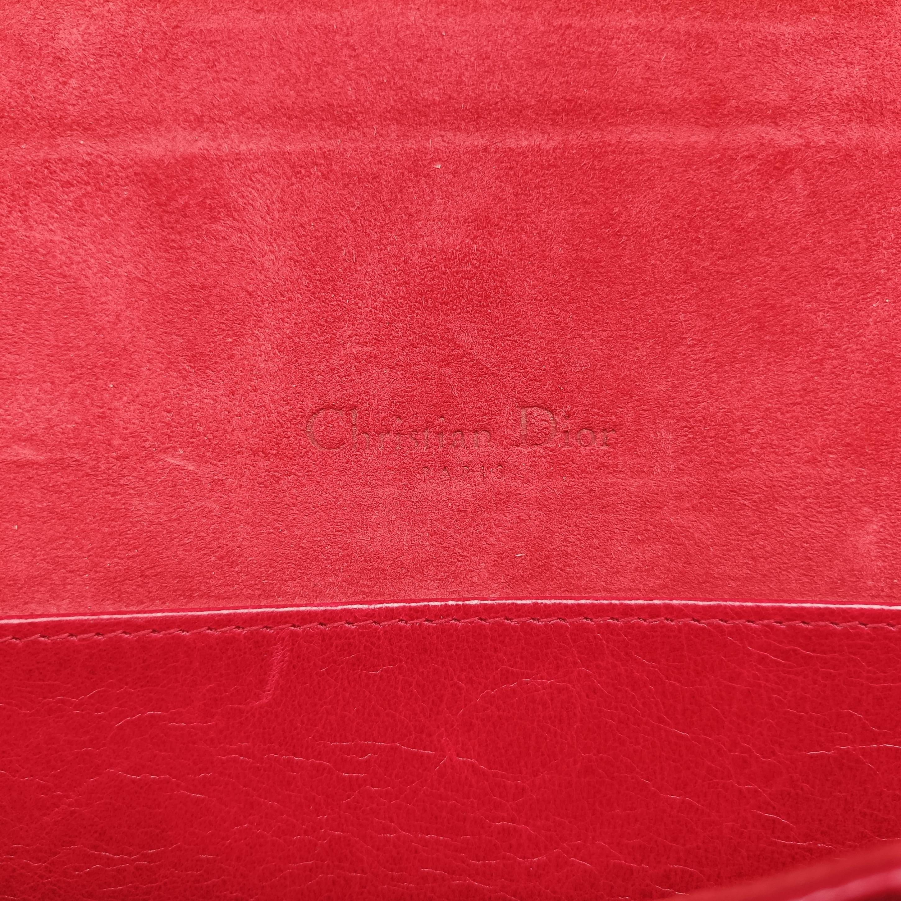 Vintage Christian Dior Lady Dior Red Lambskin  shoulderbag | stylenewstar