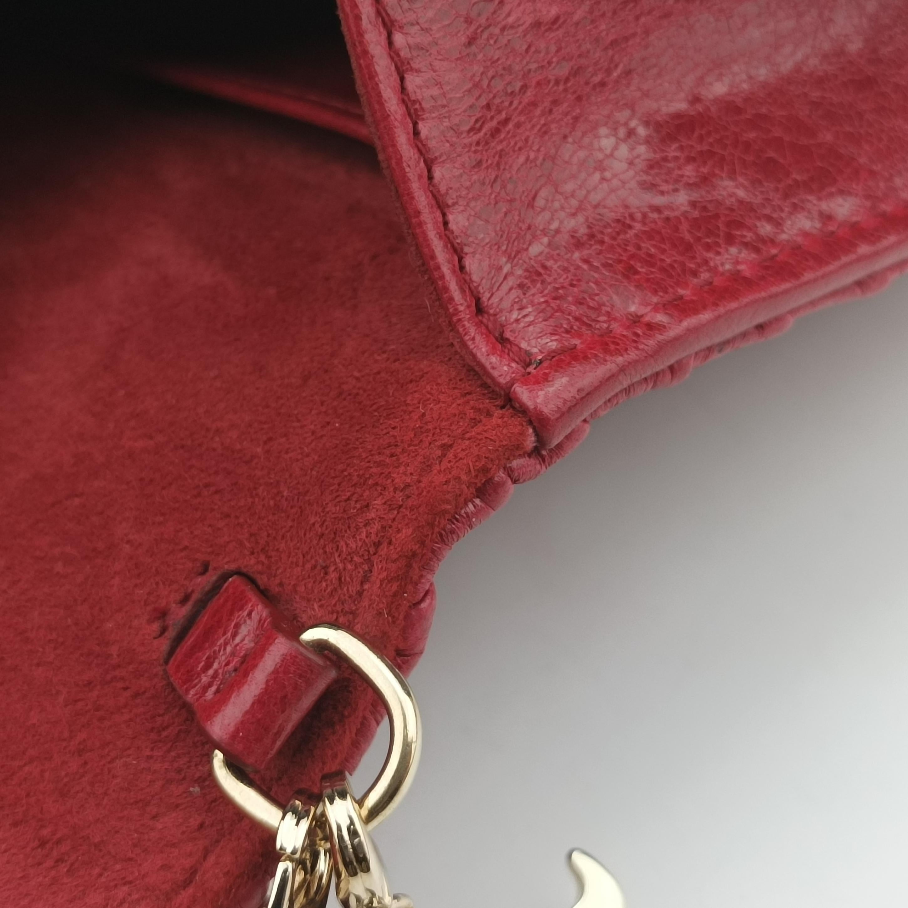 Vintage Christian Dior Lady Dior Red Lambskin  shoulderbag | stylenewstar