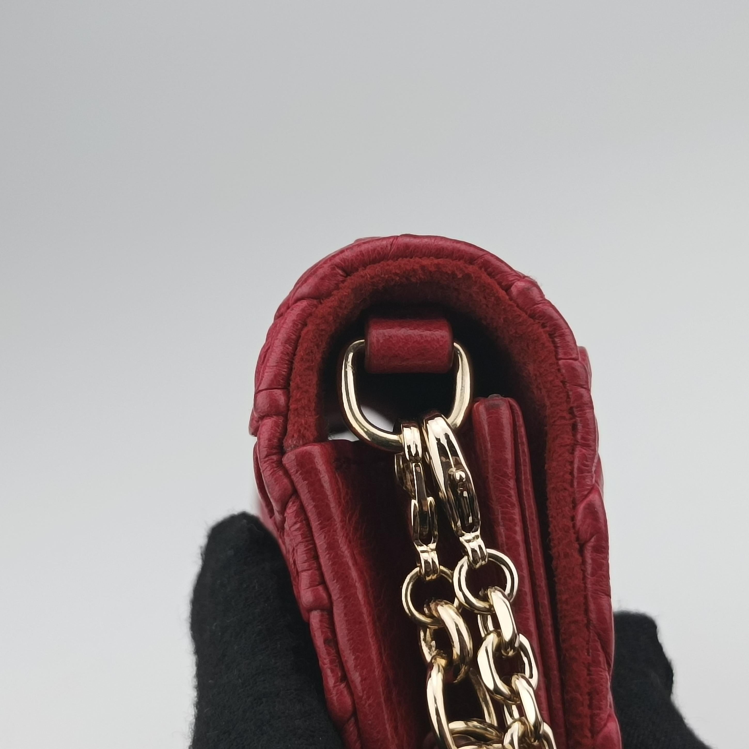 Vintage Christian Dior Lady Dior Red Lambskin  shoulderbag | stylenewstar