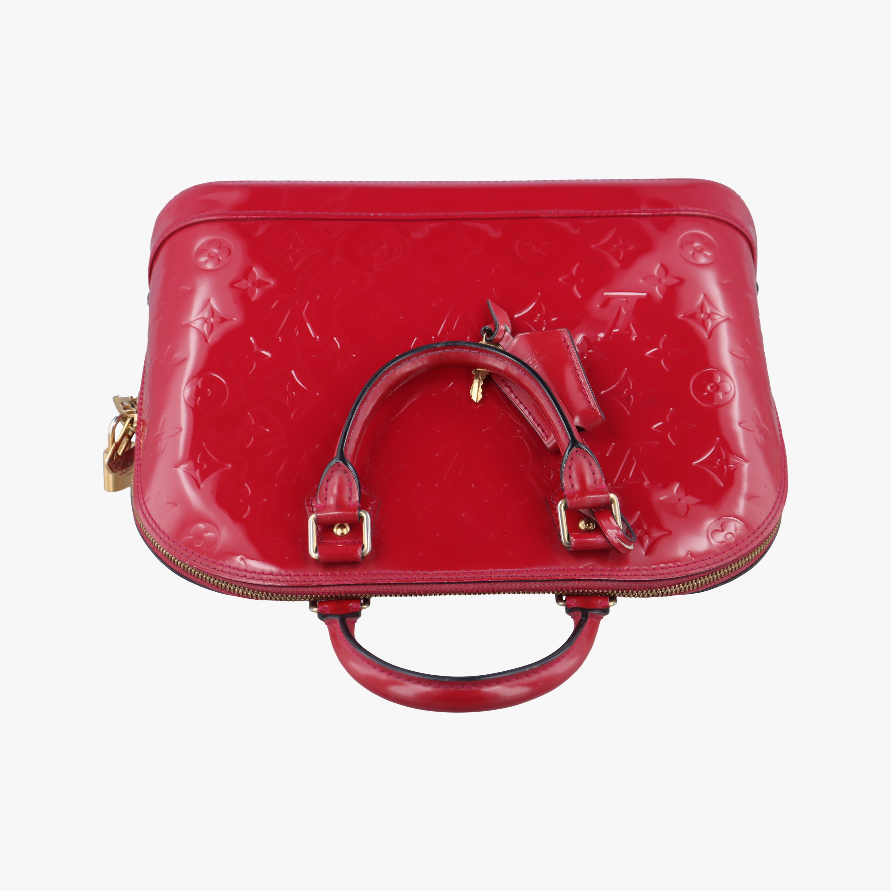 Pre-owned Louis Vuitton Alma PM pomme d'amour Vernis M90096 handbag | stylenewstar