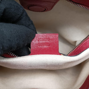 Secondhand Gucci Bamboo Shopper Red×Multicolour Leather 323660 handbag | stylenewstar