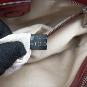 Secondhand Gucci Bamboo Shopper Red×Multicolour Leather 323660 handbag | stylenewstar