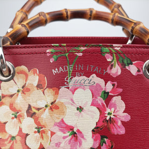 Secondhand Gucci Bamboo Shopper Red×Multicolour Leather 323660 handbag | stylenewstar