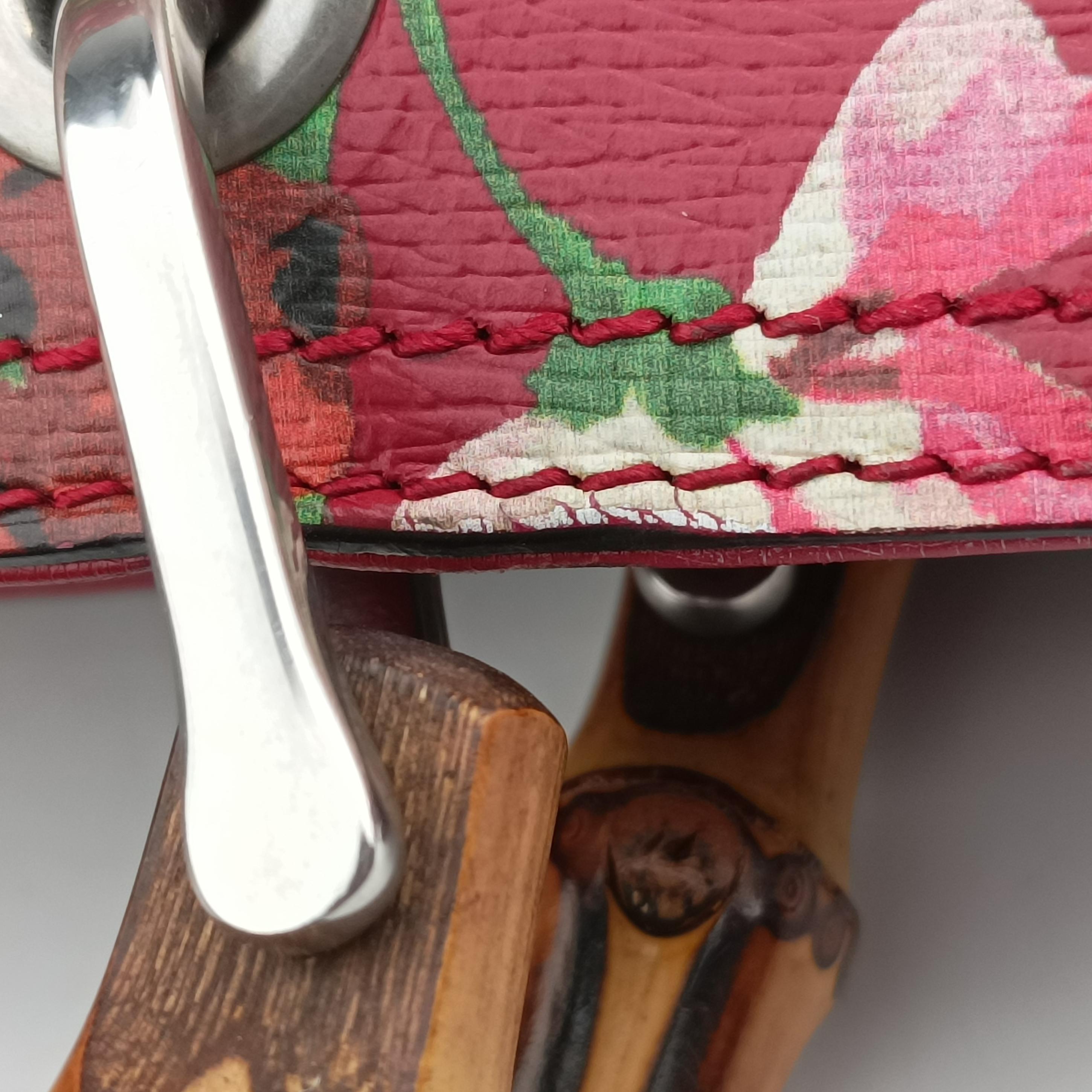 Secondhand Gucci Bamboo Shopper Red×Multicolour Leather 323660 handbag | stylenewstar