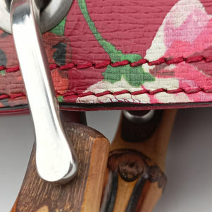 Secondhand Gucci Bamboo Shopper Red×Multicolour Leather 323660 handbag | stylenewstar