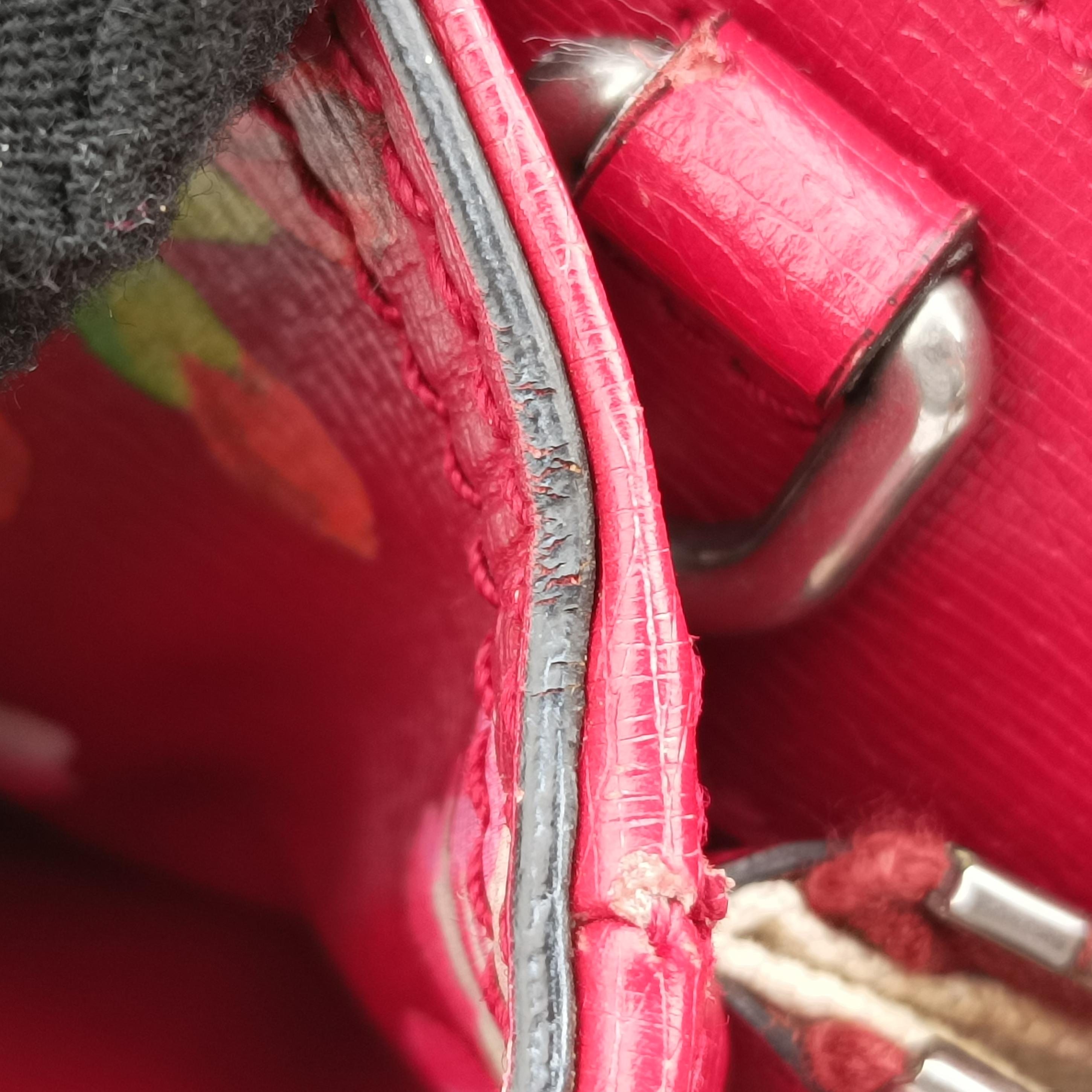 Secondhand Gucci Bamboo Shopper Red×Multicolour Leather 323660 handbag | stylenewstar