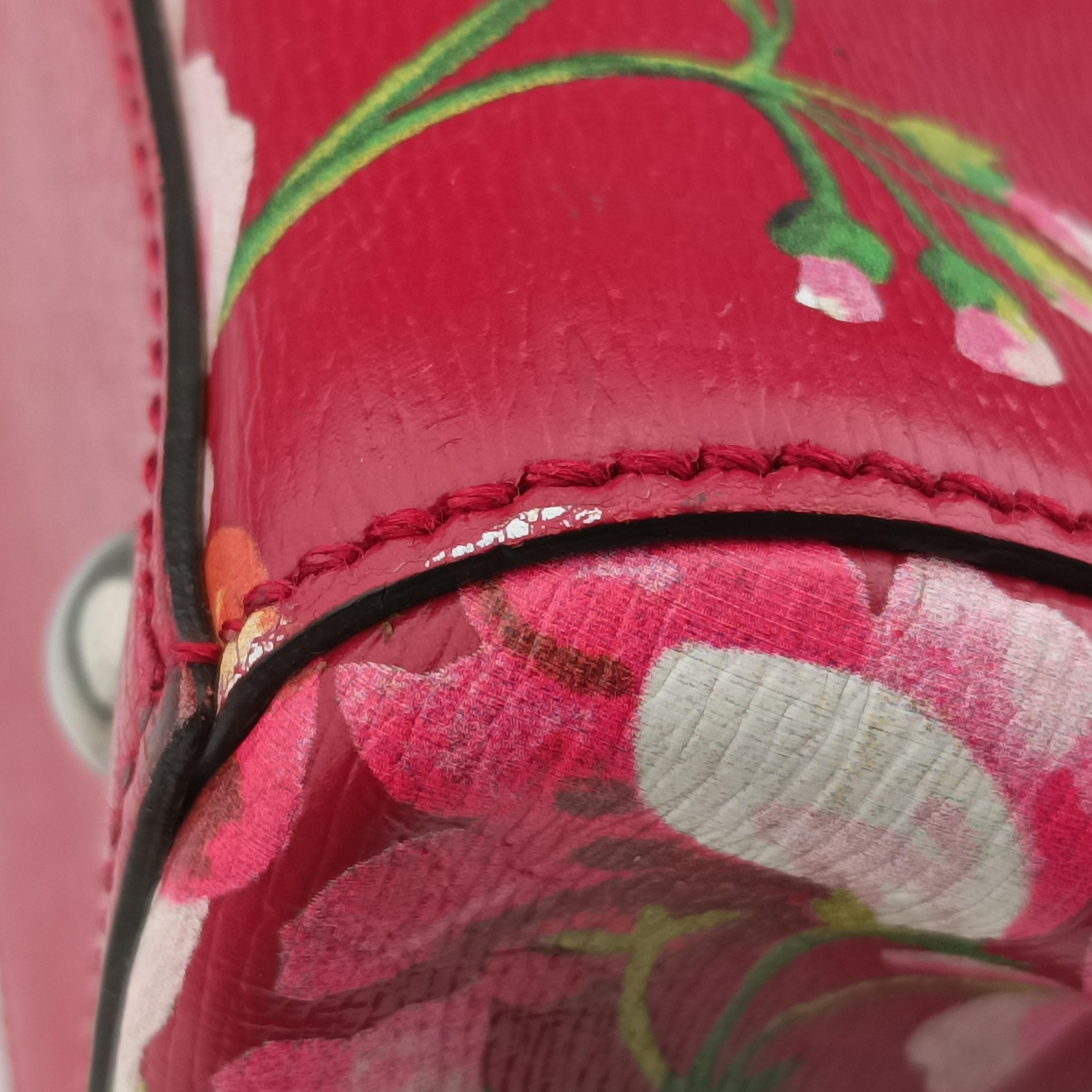 Secondhand Gucci Bamboo Shopper Red×Multicolour Leather 323660 handbag | stylenewstar