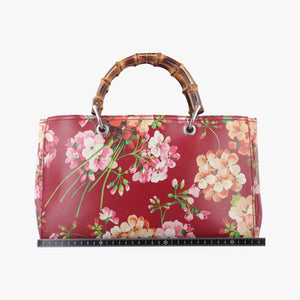 Secondhand Gucci Bamboo Shopper Red×Multicolour Leather 323660 handbag | stylenewstar