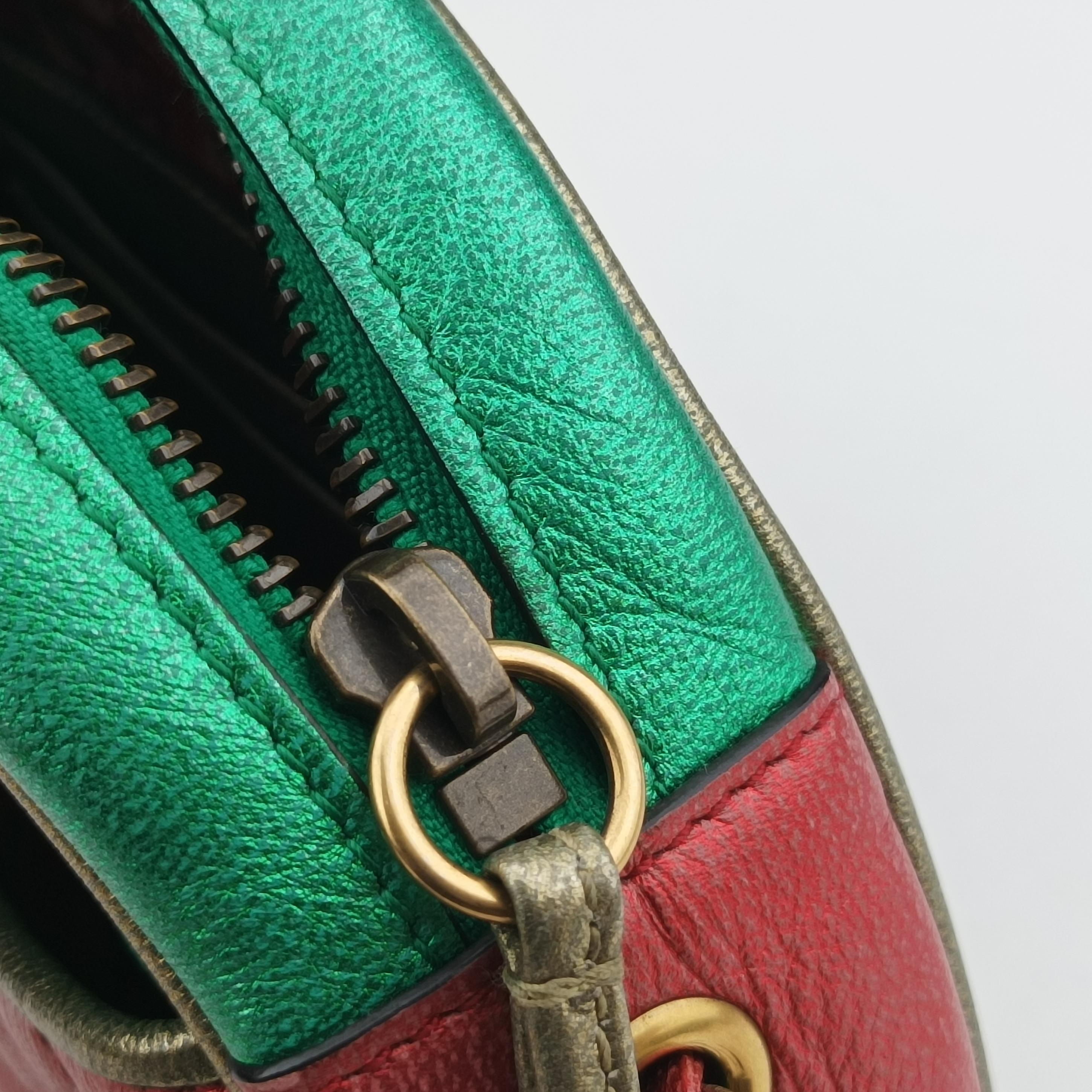 Vintage Gucci Laminate Red×Green Leather 534951 shoulderbag | stylenewstar