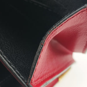 Pre-owned Prada Cahier Red x Black Leather 1BD045 shoulderbag | stylenewstar