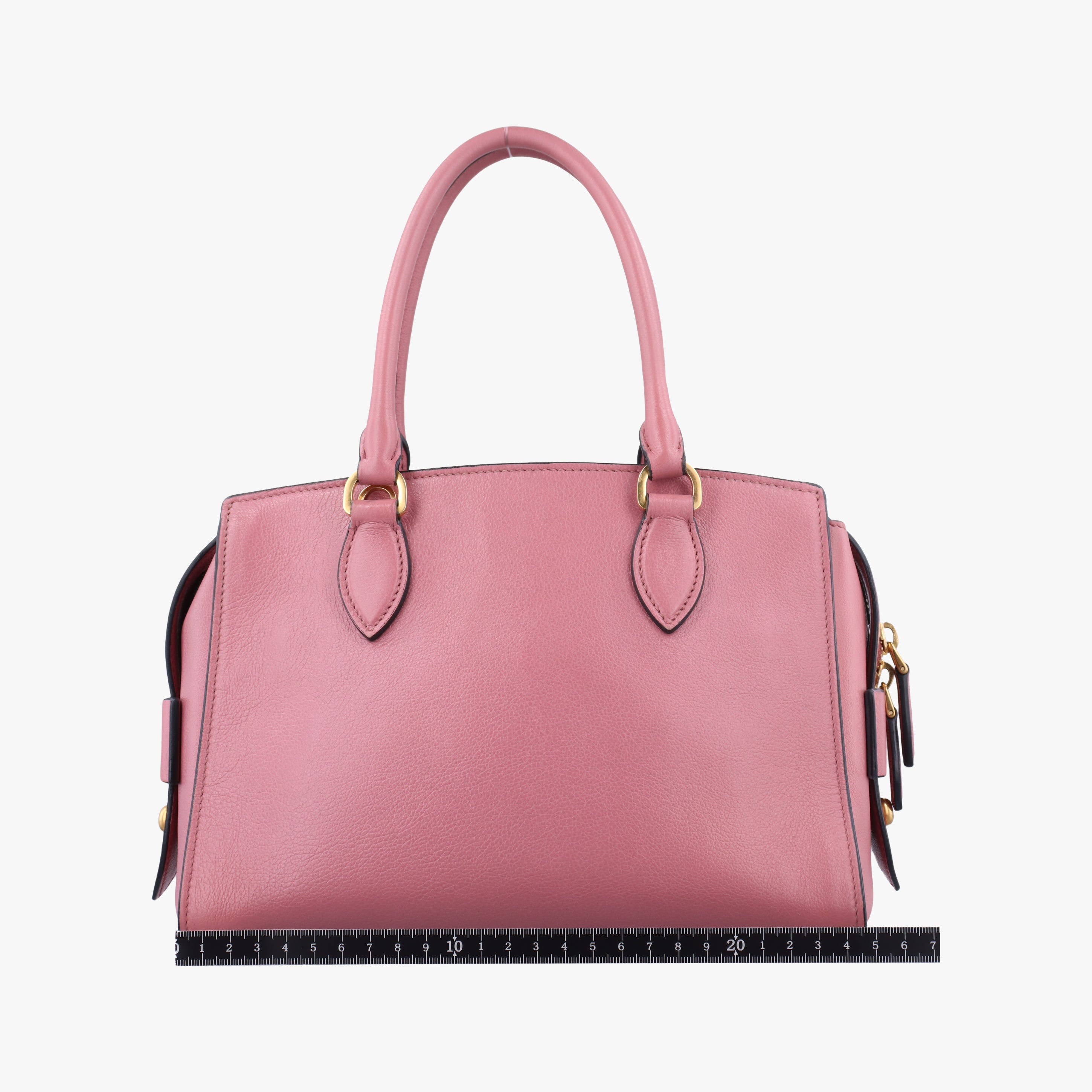 Pre-owned Prada Embossed LOGO Pink SAFFIANO Leather 1BA164 shoulderbag | stylenewstar