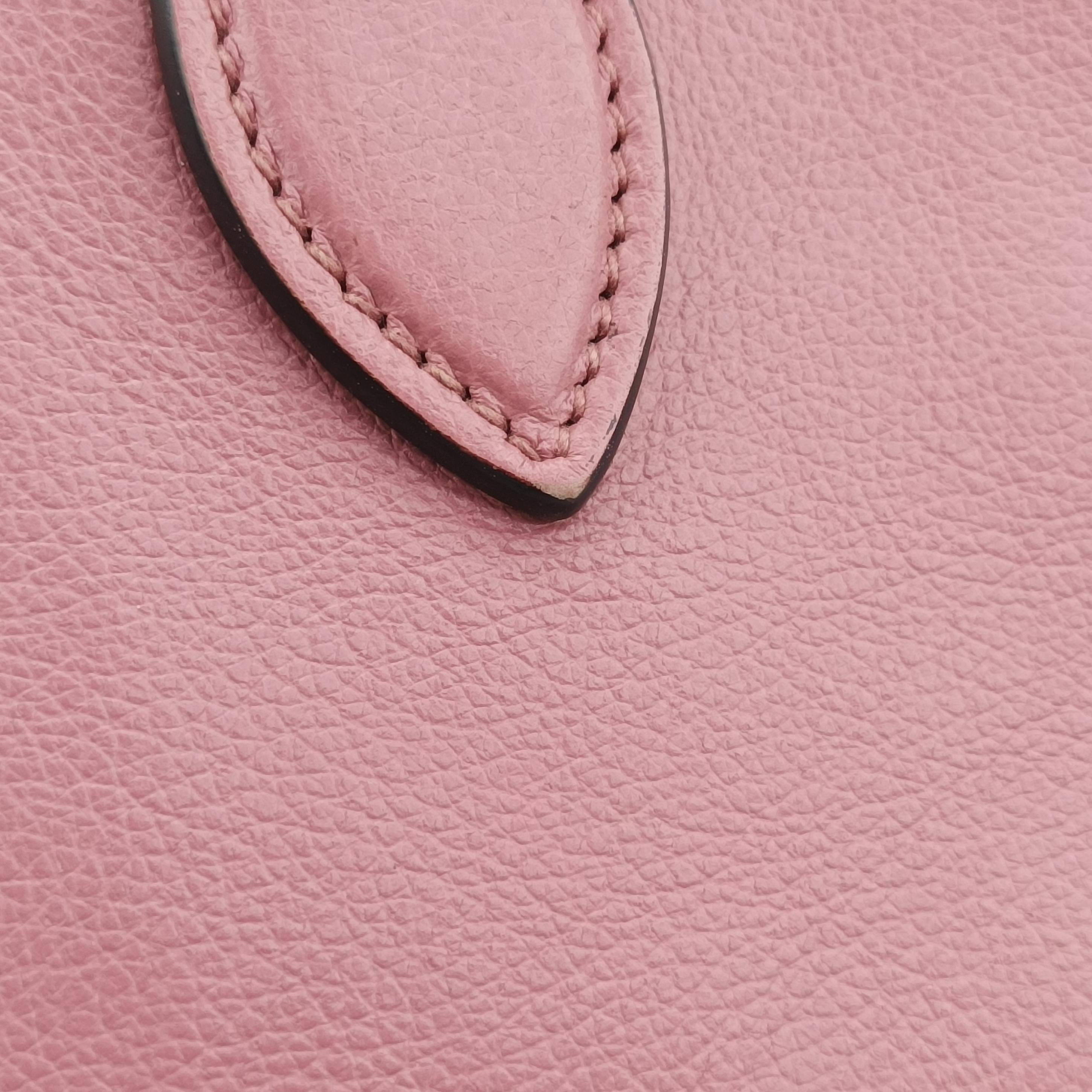 Pre-owned Prada Embossed LOGO Pink SAFFIANO Leather 1BA164 shoulderbag | stylenewstar