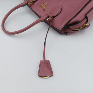 Pre-owned Prada Embossed LOGO Pink SAFFIANO Leather 1BA164 shoulderbag | stylenewstar