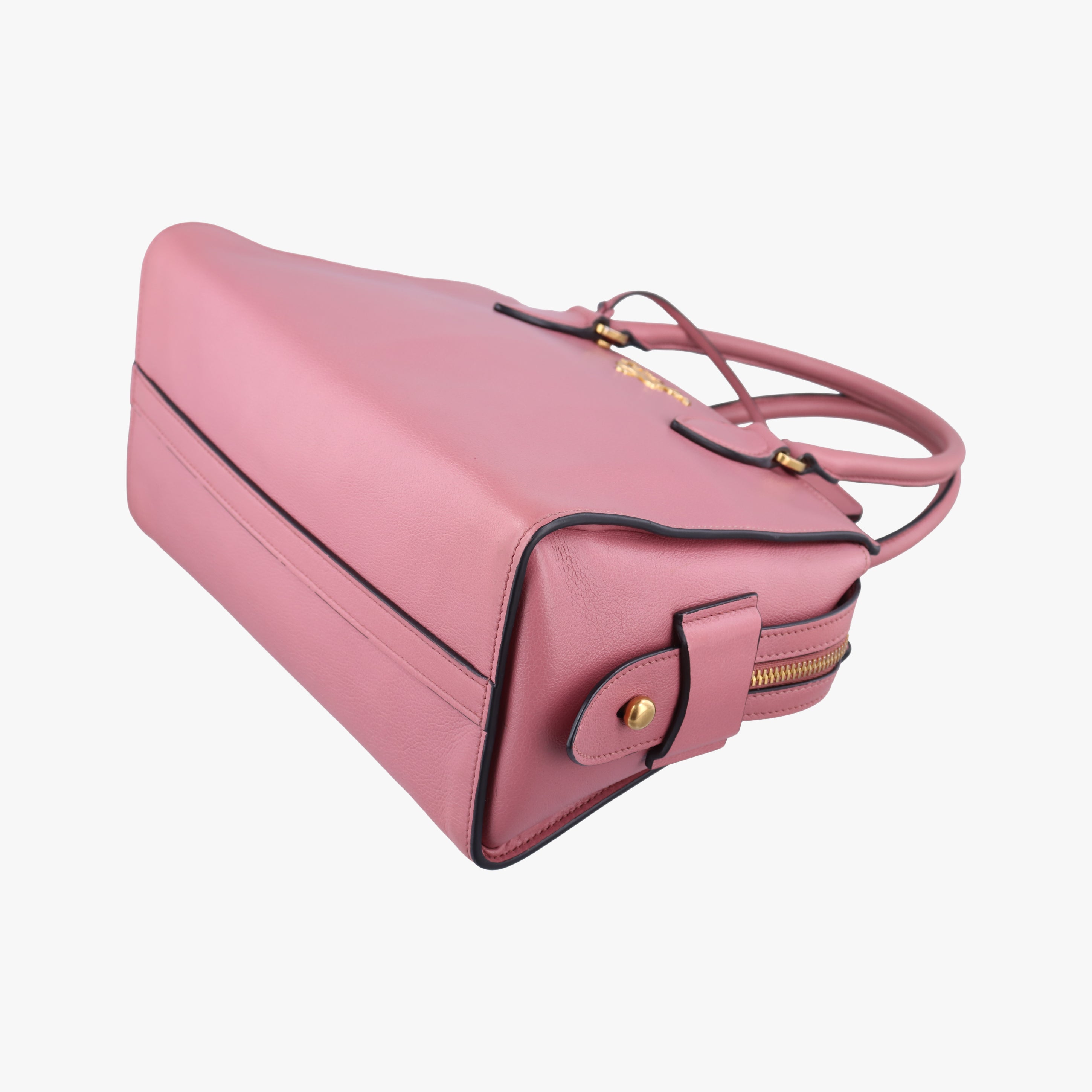 Pre-owned Prada Embossed LOGO Pink SAFFIANO Leather 1BA164 shoulderbag | stylenewstar