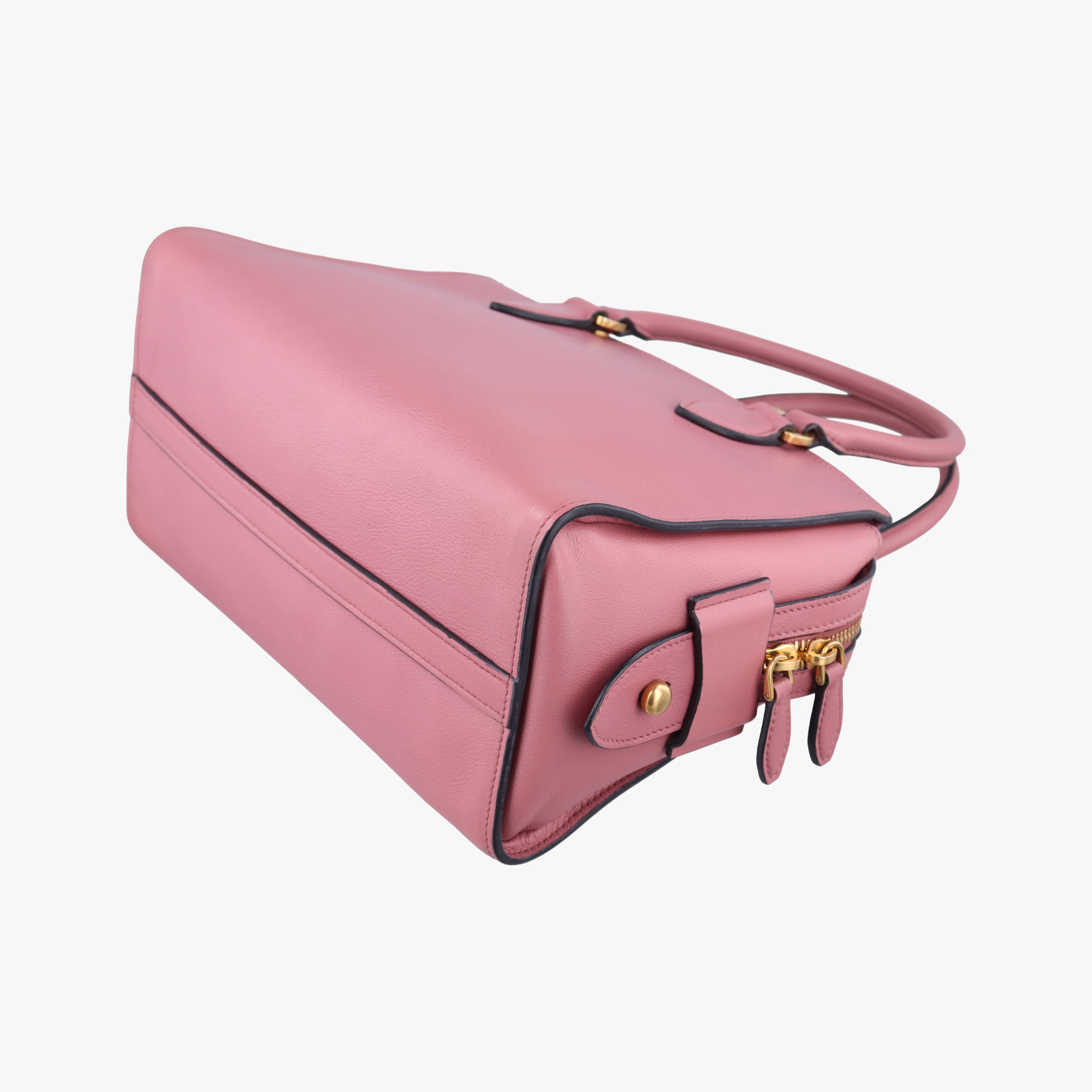 Pre-owned Prada Embossed LOGO Pink SAFFIANO Leather 1BA164 shoulderbag | stylenewstar