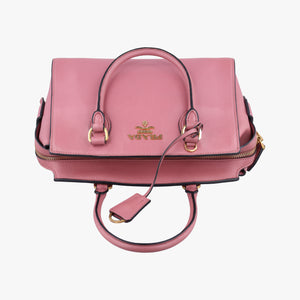 Pre-owned Prada Embossed LOGO Pink SAFFIANO Leather 1BA164 shoulderbag | stylenewstar