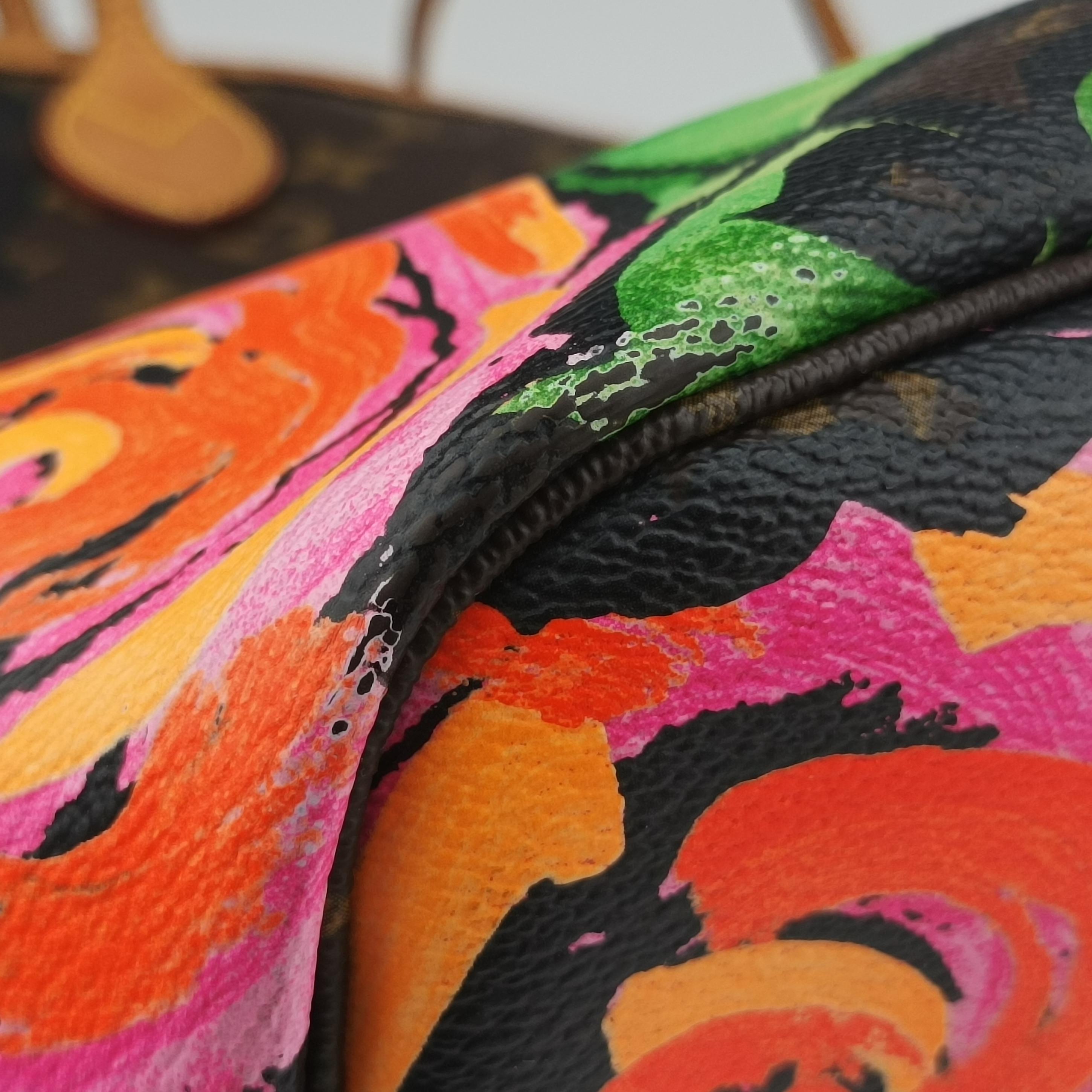 Secondhand Louis Vuitton Neverfull MM brown×multi Monogram rose M48613 clutchbag | stylenewstar