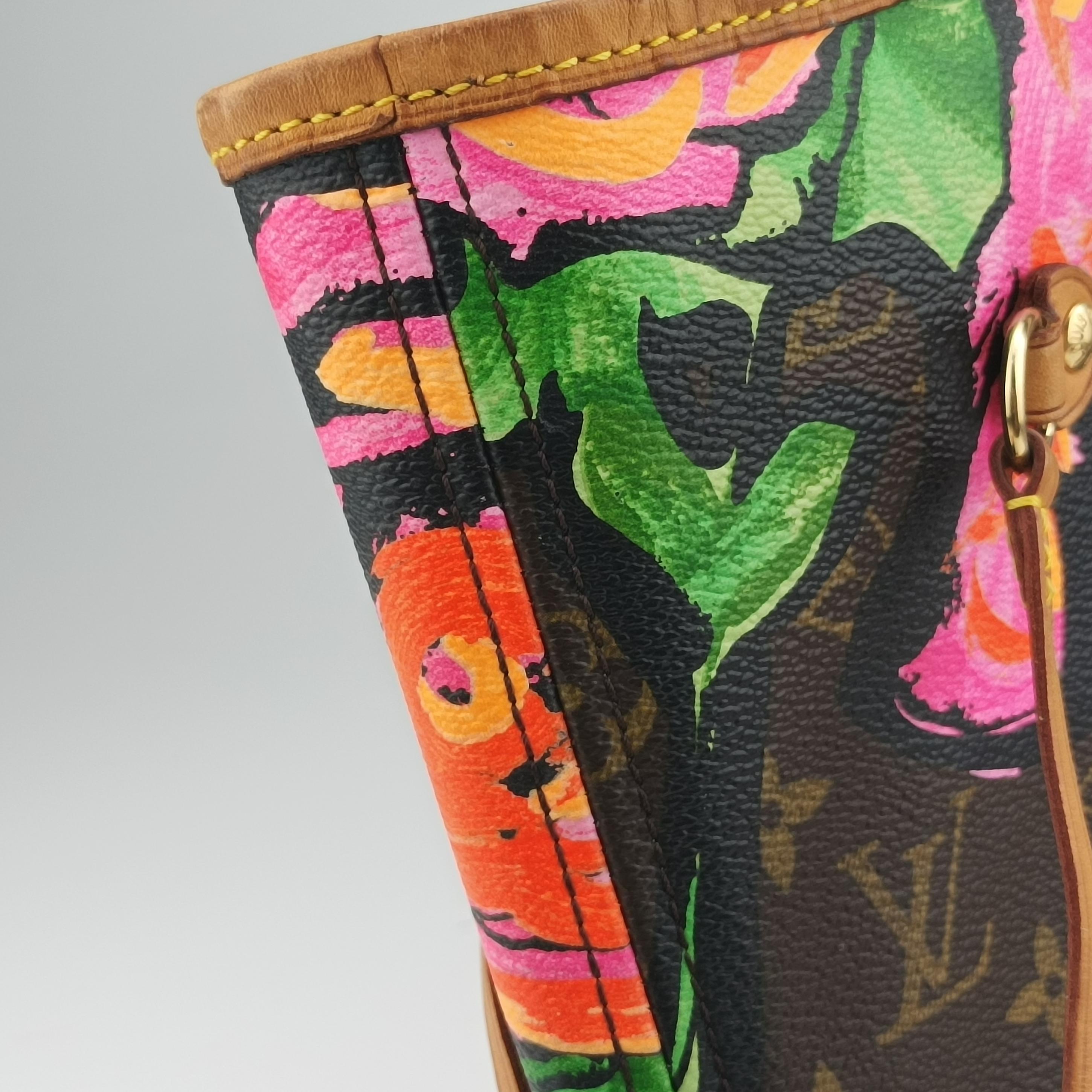 Secondhand Louis Vuitton Neverfull MM brown×multi Monogram rose M48613 clutchbag | stylenewstar