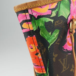 Secondhand Louis Vuitton Neverfull MM brown×multi Monogram rose M48613 clutchbag | stylenewstar