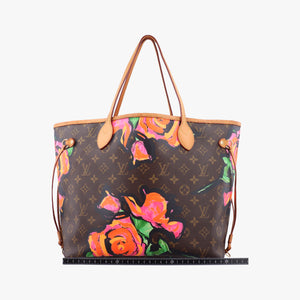 Secondhand Louis Vuitton Neverfull MM brown×multi Monogram rose M48613 clutchbag | stylenewstar