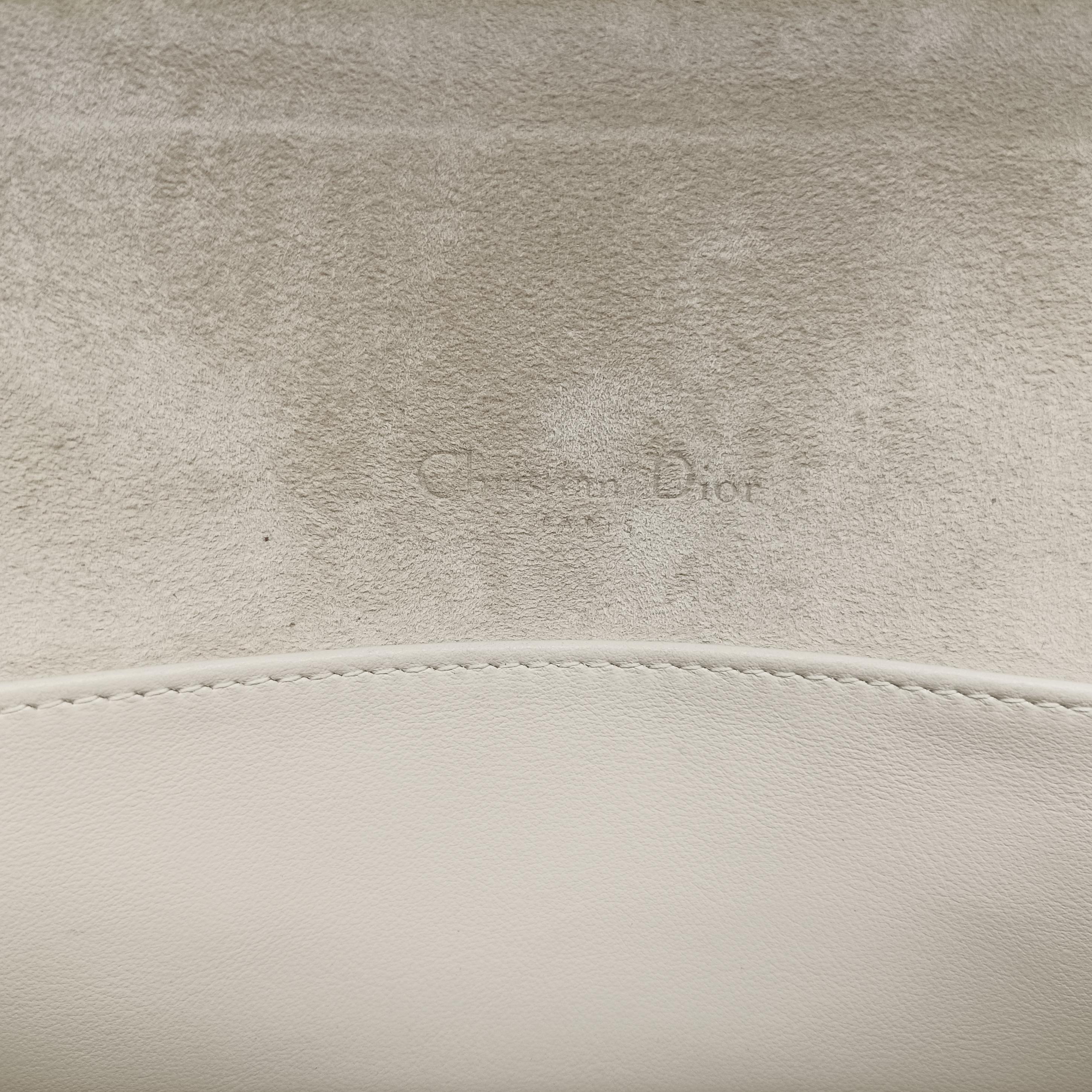 Pre-owned Christian Dior Lady Dior Chain Wallet Ivory/Multicolor Leather  shoulderbag | stylenewstar