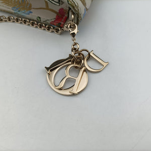 Pre-owned Christian Dior Lady Dior Chain Wallet Ivory/Multicolor Leather  shoulderbag | stylenewstar