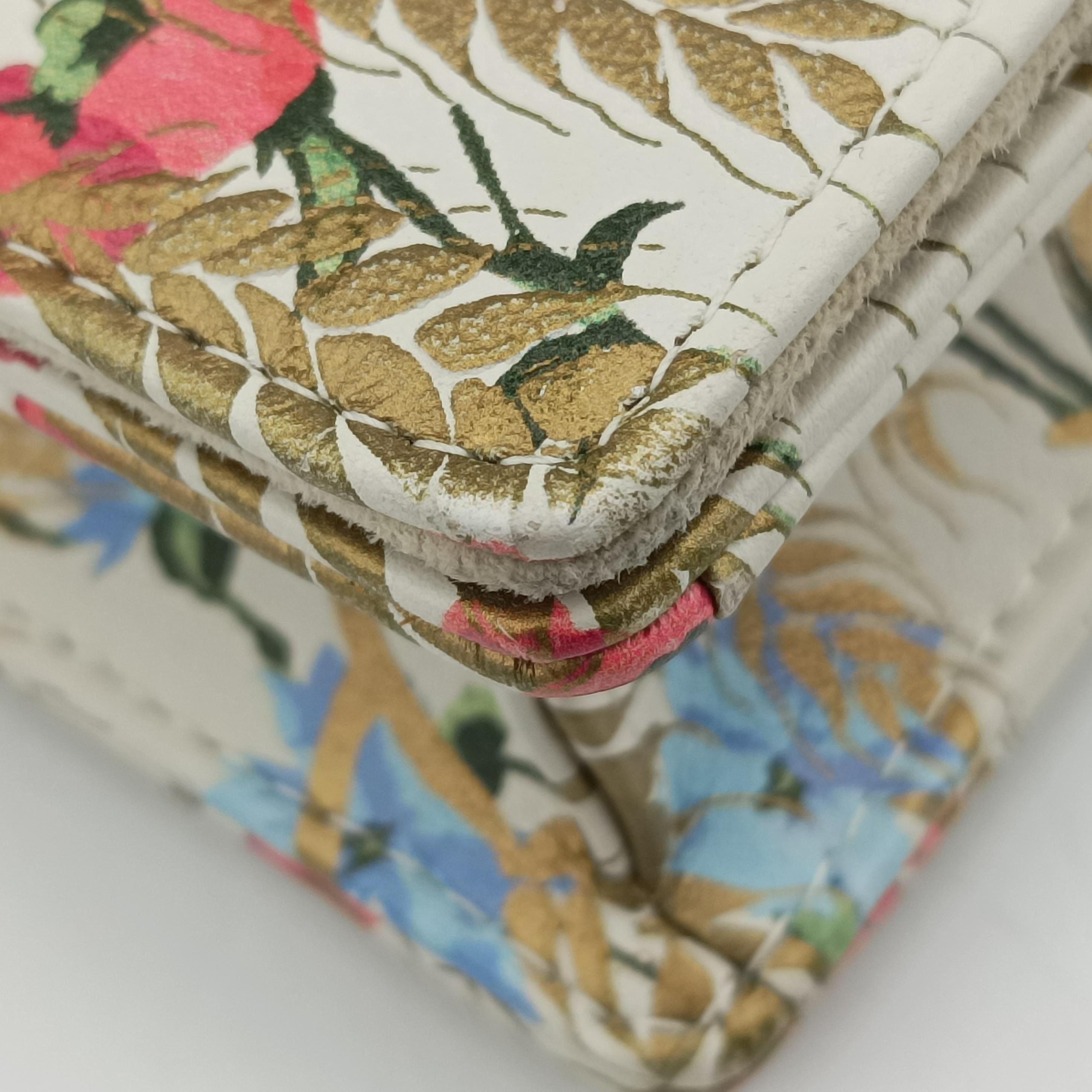 Pre-owned Christian Dior Lady Dior Chain Wallet Ivory/Multicolor Leather  shoulderbag | stylenewstar