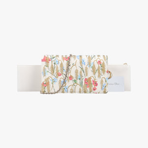 Pre-owned Christian Dior Lady Dior Chain Wallet Ivory/Multicolor Leather  shoulderbag | stylenewstar