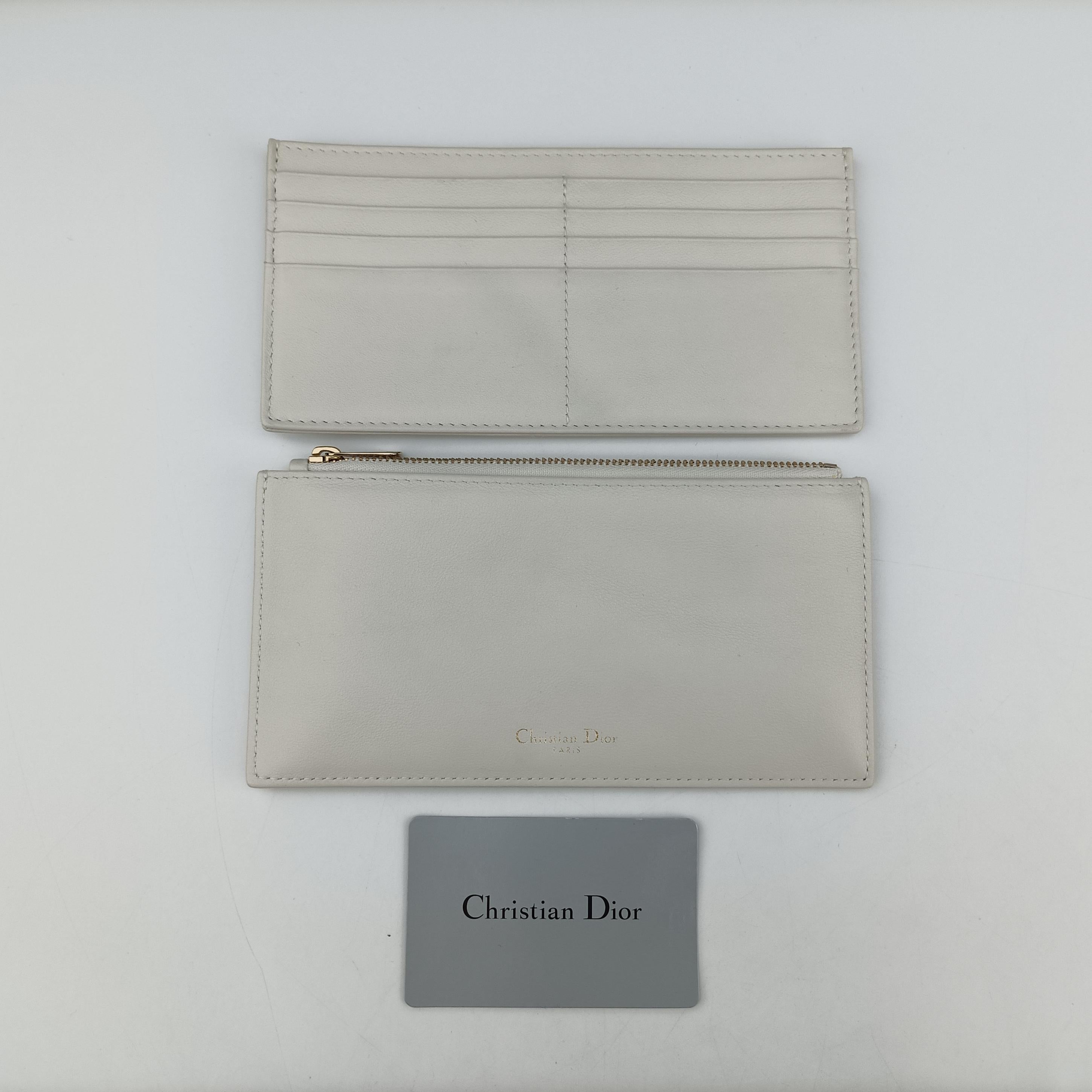 Pre-owned Christian Dior Lady Dior Chain Wallet Ivory/Multicolor Leather  shoulderbag | stylenewstar