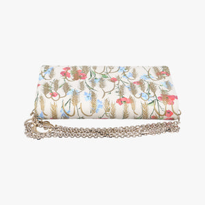 Pre-owned Christian Dior Lady Dior Chain Wallet Ivory/Multicolor Leather  shoulderbag | stylenewstar