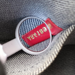 Pre-owned Louis Vuitton Alma BB DENIM×ROUGE Denim Monogram Patchwork M45042 shoulderbag | stylenewstar