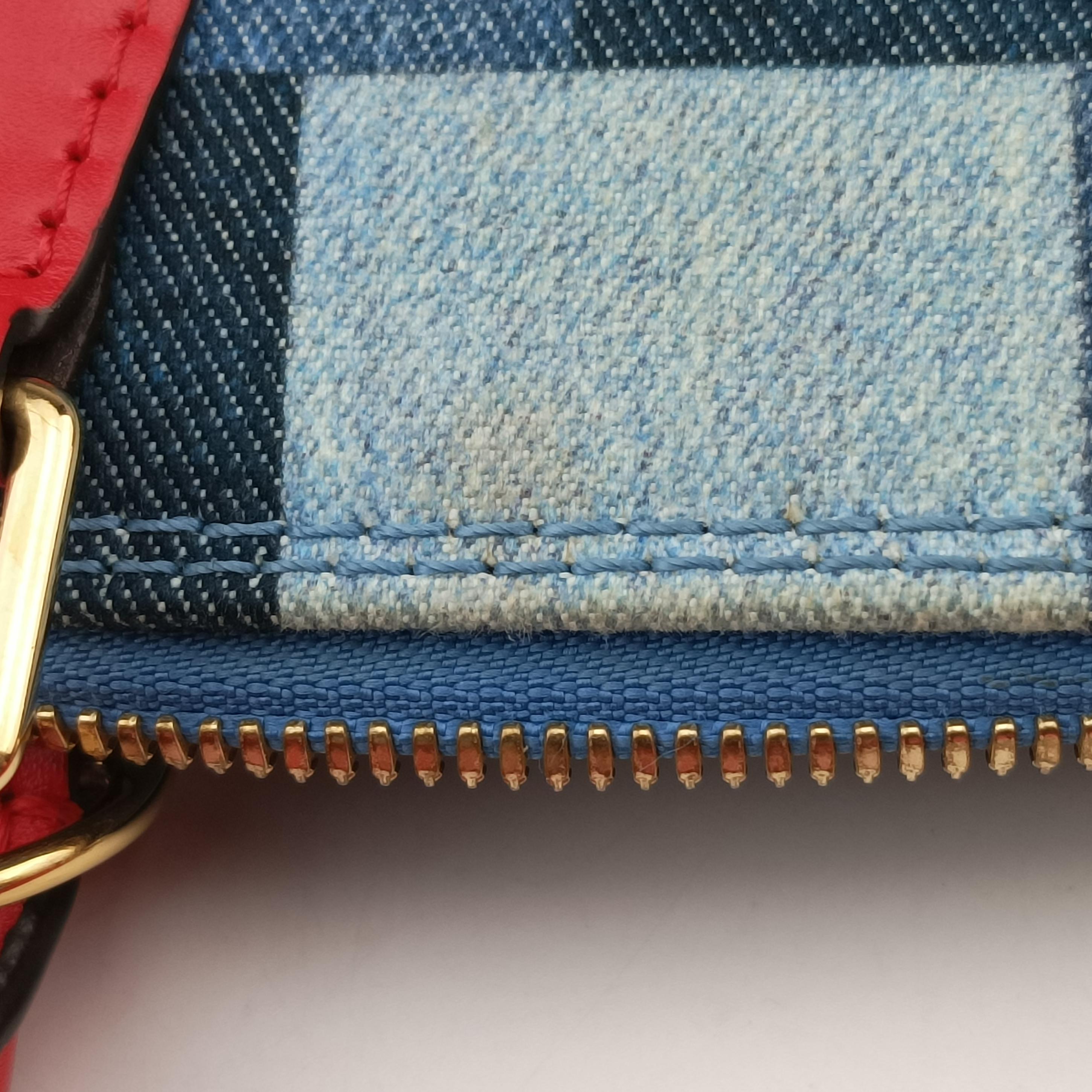 Pre-owned Louis Vuitton Alma BB DENIM×ROUGE Denim Monogram Patchwork M45042 shoulderbag | stylenewstar