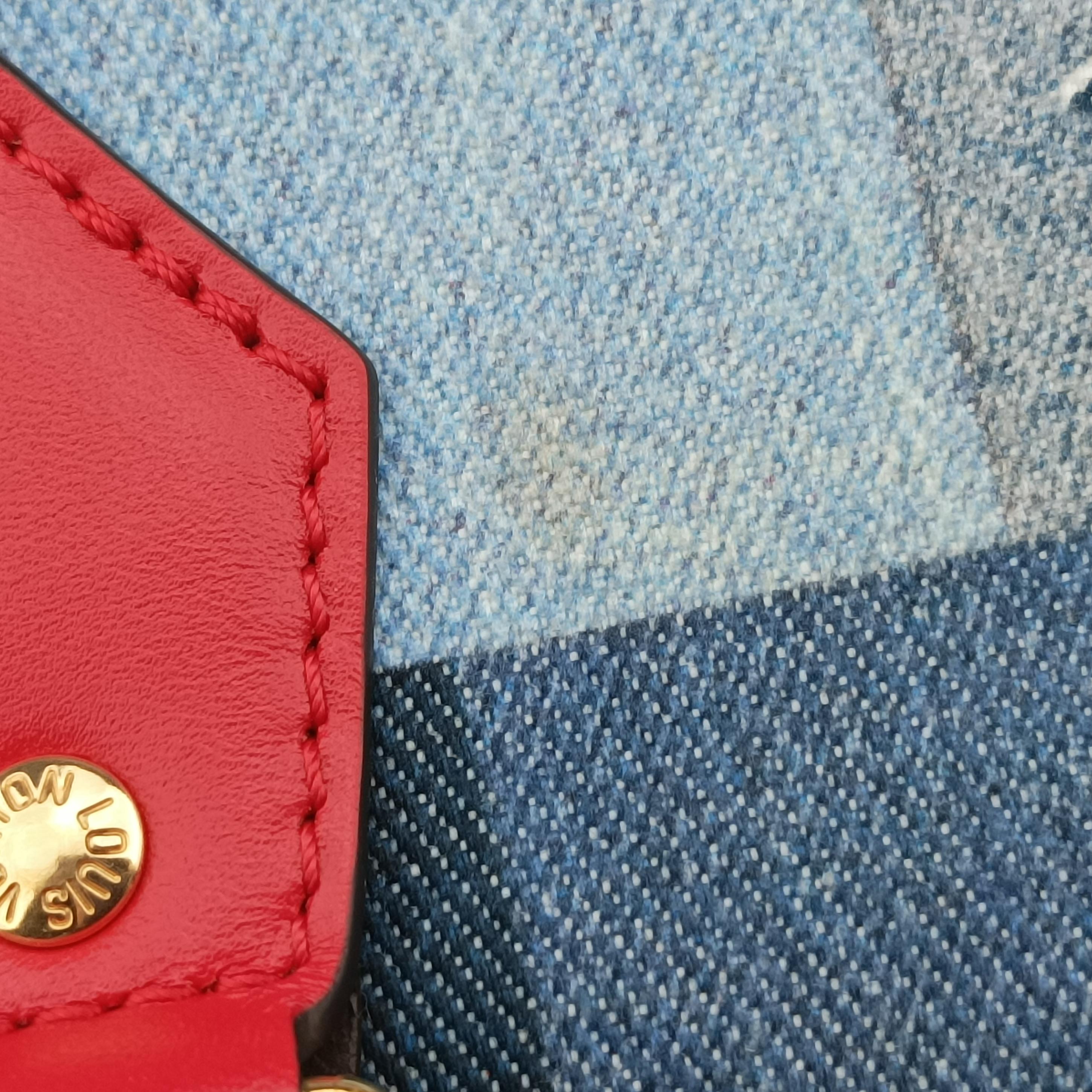 Pre-owned Louis Vuitton Alma BB DENIM×ROUGE Denim Monogram Patchwork M45042 shoulderbag | stylenewstar