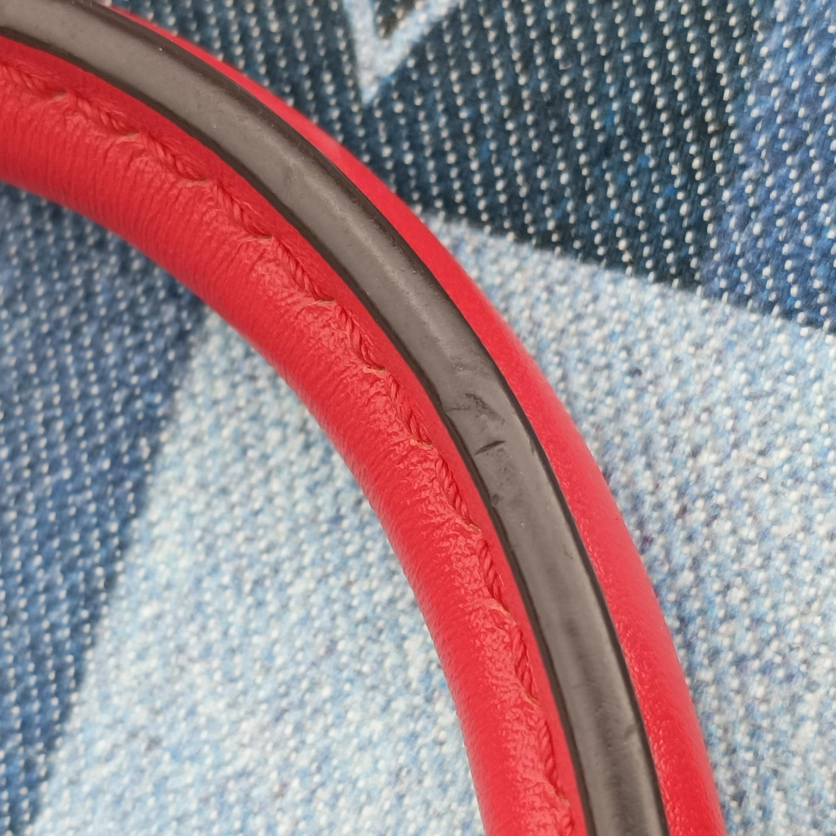 Pre-owned Louis Vuitton Alma BB DENIM×ROUGE Denim Monogram Patchwork M45042 shoulderbag | stylenewstar