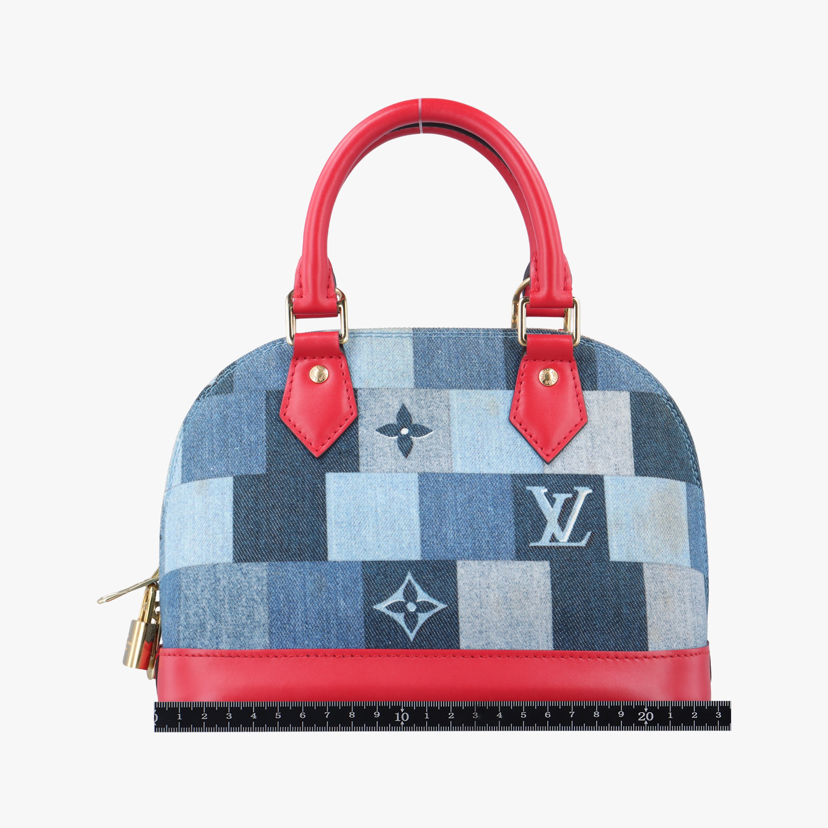 Pre-owned Louis Vuitton Alma BB DENIM×ROUGE Denim Monogram Patchwork M45042 shoulderbag | stylenewstar