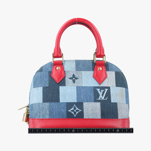 Pre-owned Louis Vuitton Alma BB DENIM×ROUGE Denim Monogram Patchwork M45042 shoulderbag | stylenewstar