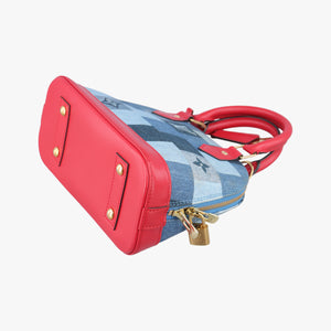 Pre-owned Louis Vuitton Alma BB DENIM×ROUGE Denim Monogram Patchwork M45042 shoulderbag | stylenewstar