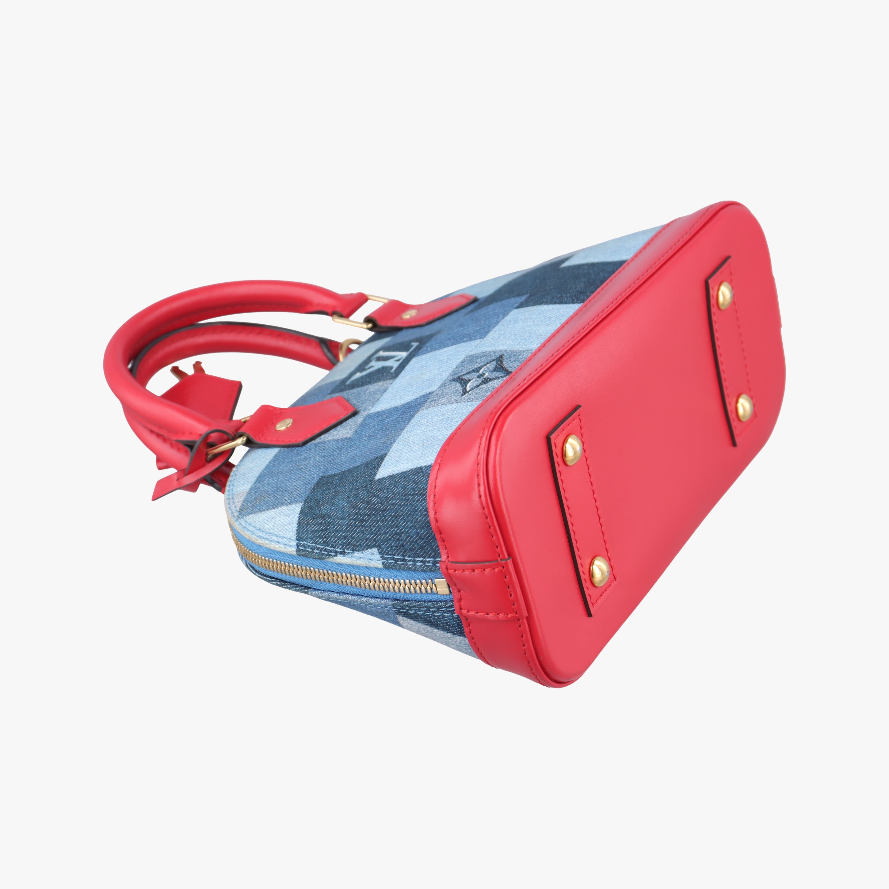 Pre-owned Louis Vuitton Alma BB DENIM×ROUGE Denim Monogram Patchwork M45042 shoulderbag | stylenewstar