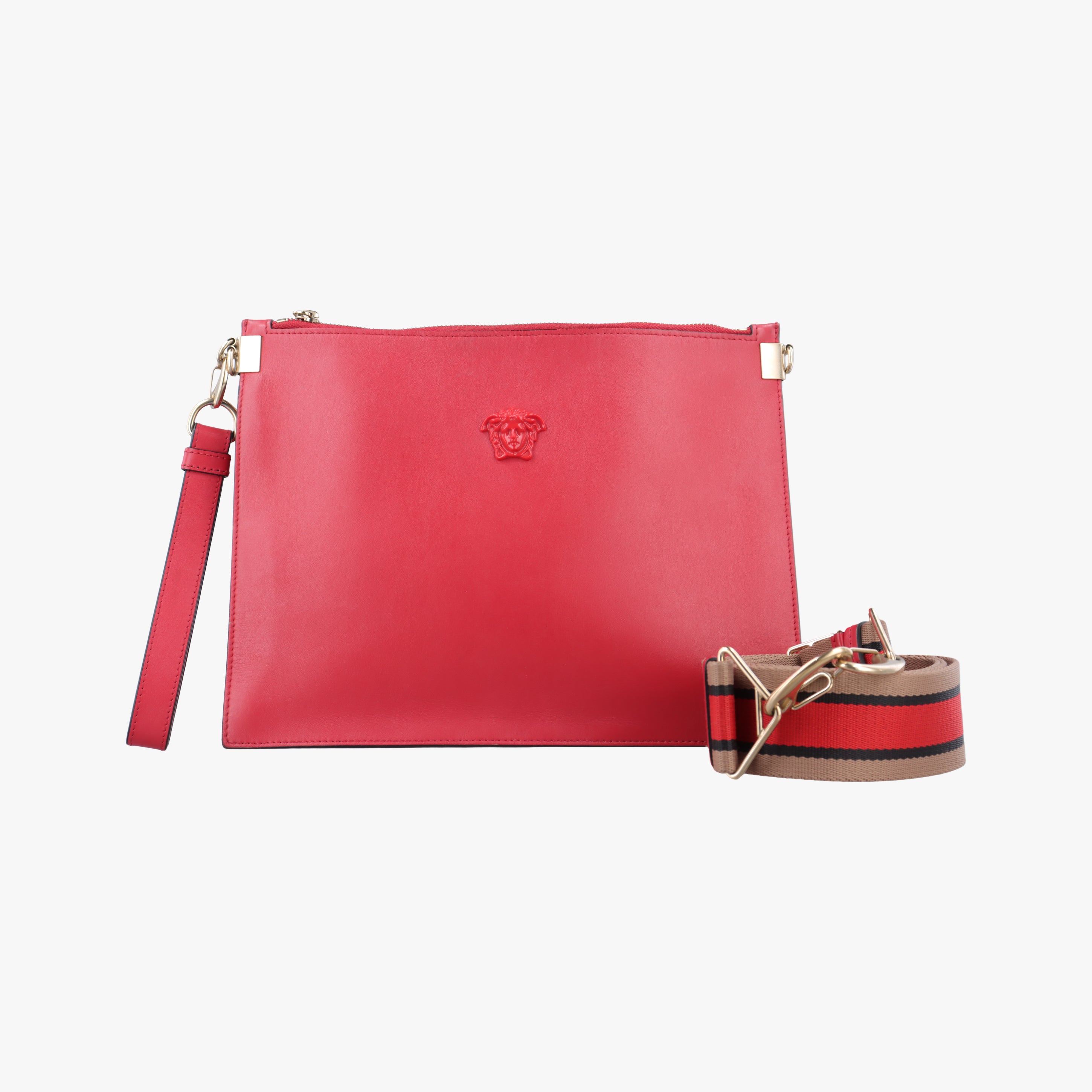Secondhand VERSACE La Medusa Red Leather  shoulderbag | stylenewstar