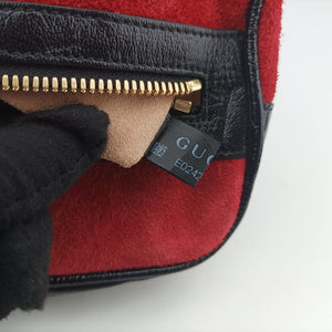 Pre-owned Gucci Ophidia Red×Black Suede× Leather 517076 bum bag/waist bag | stylenewstar