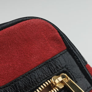 Pre-owned Gucci Ophidia Red×Black Suede× Leather 517076 bum bag/waist bag | stylenewstar