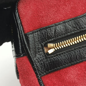 Pre-owned Gucci Ophidia Red×Black Suede× Leather 517076 bum bag/waist bag | stylenewstar