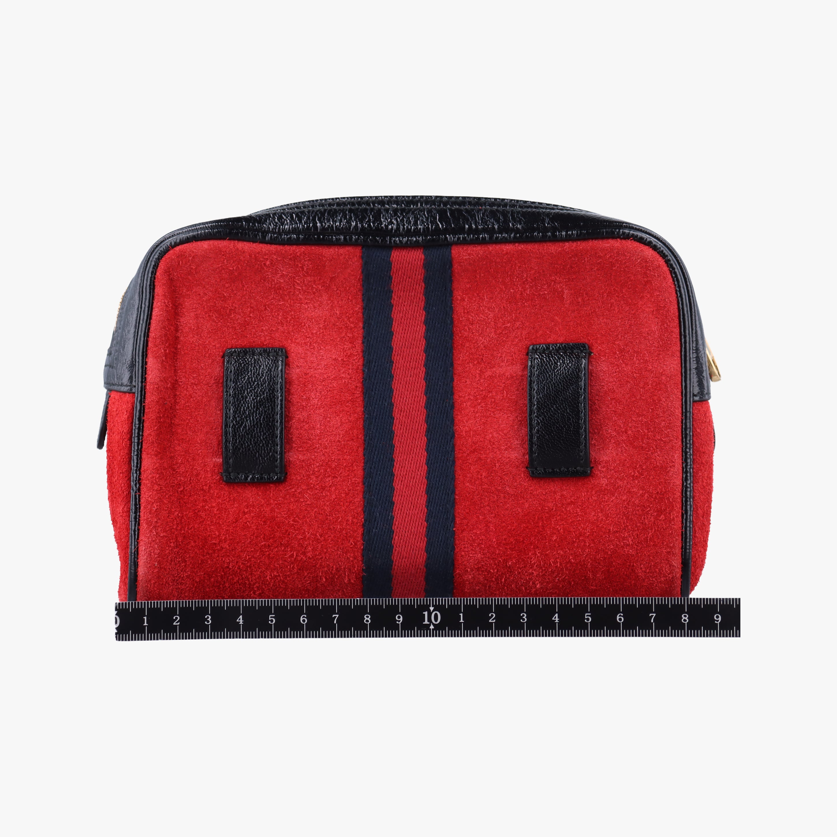 Pre-owned Gucci Ophidia Red×Black Suede× Leather 517076 bum bag/waist bag | stylenewstar