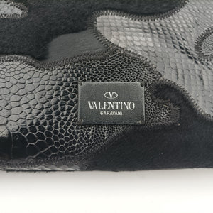 Pre-owned Valentino Rockstud Va Va Voom Black Ponyhair×Leather×Snakeskin  shoulderbag | stylenewstar