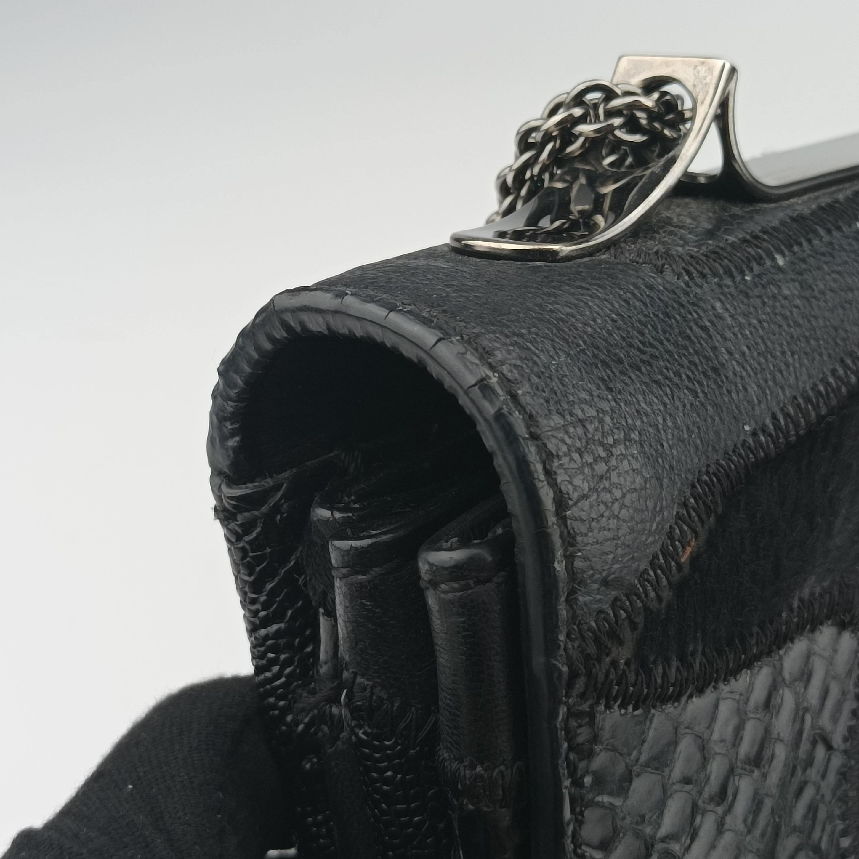 Pre-owned Valentino Rockstud Va Va Voom Black Ponyhair×Leather×Snakeskin  shoulderbag | stylenewstar