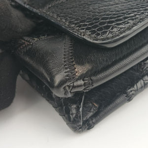 Pre-owned Valentino Rockstud Va Va Voom Black Ponyhair×Leather×Snakeskin  shoulderbag | stylenewstar