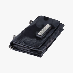 Pre-owned Valentino Rockstud Va Va Voom Black Ponyhair×Leather×Snakeskin  shoulderbag | stylenewstar